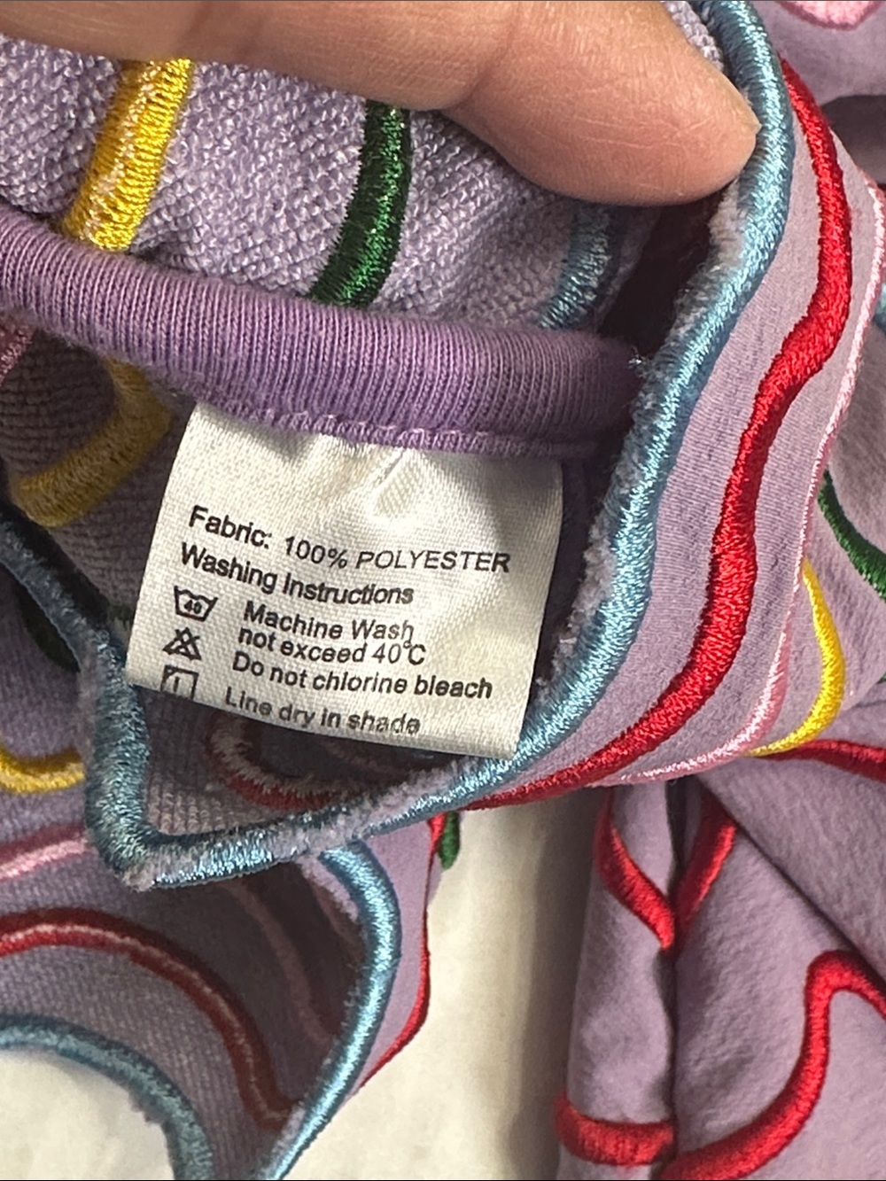 Lola + The Boys Purple Rainbow Top Embroidered Bell Sleeve Size 8 - Picture 8 of 11
